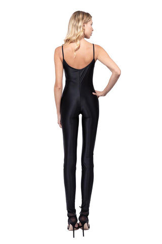 Transparence tuta in Pizzo di Velluto elasticizzato con Jumpsuit interna