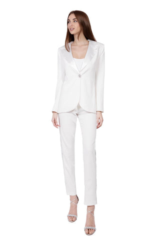 Nuage Pantalone Bianco e Raso