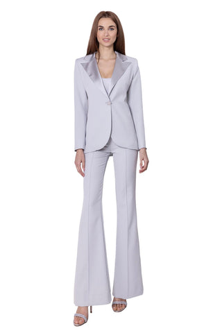 Nuage Pantalone Grigio Perla a vita alta