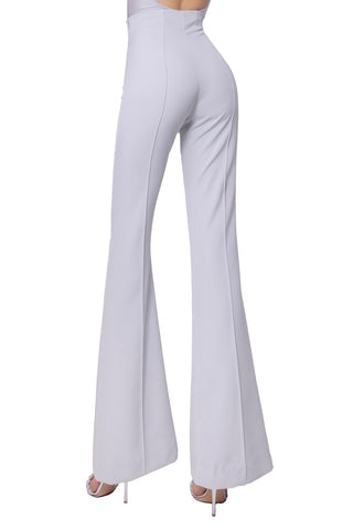 Nuage Pantalone Grigio Perla a vita alta