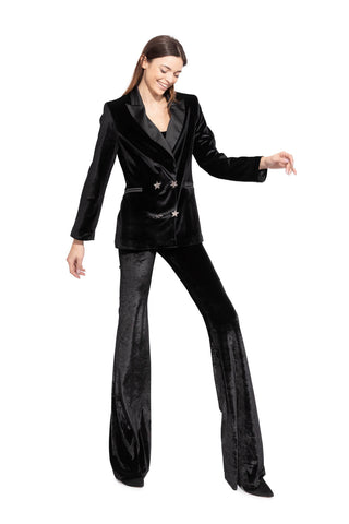 Skyfall Velvet Dinner Double-Breasted Jacket Black