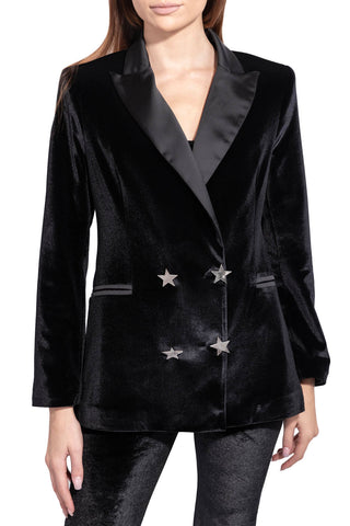 Skyfall Velvet Dinner Double-Breasted Jacket Black