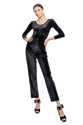 Rock Star Pantalone Nero in Velluto
