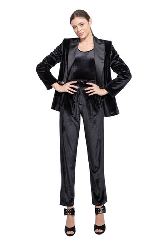 Skyfall Velvet Dinner Double-Breasted Jacket Black