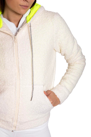 Orsetto Giacchetto Bianco in Lana cotta e Lycra Fluo
