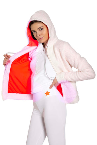 Orsetto Giacchetto Bianco in Lana cotta e Lycra Fluo