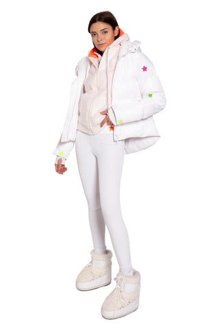 Orsetto Giacchetto Bianco in Lana cotta e Lycra Fluo