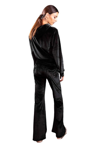 Andromeda – Schwarzer Chenille-Jumpsuit aus Samt
