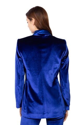 Zweireihige Jacke „Skyfall“ aus blauem Samt