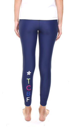 Leggings personalizzato con una stella e lettere applicate in verticale - L'Equilibriste