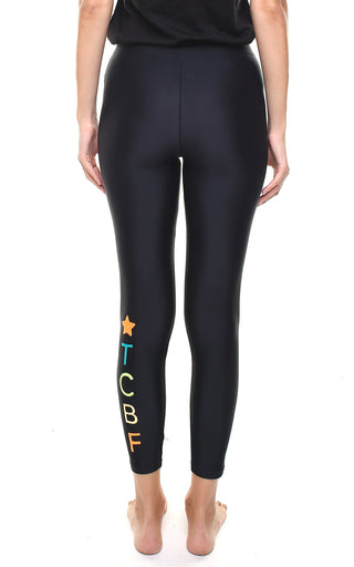 Leggings personalizzato con una stella e lettere applicate in verticale - L'Equilibriste
