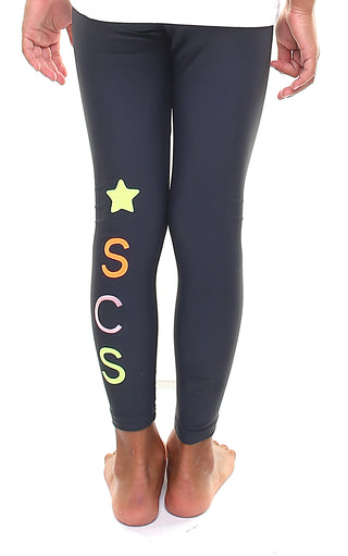 Leggings Bambina personalizzato con una stella e lettere applicate in verticale - L'Equilibriste