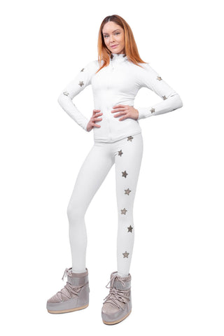 Icefall Winter Leggings Super Warm Bianco e Oro