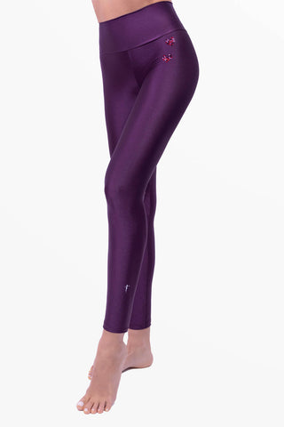 Amoureuse Leggings mit drei handapplizierten Kristallherzen