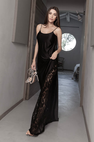 Transparence Kleid in Seide-Lycra und Spitze