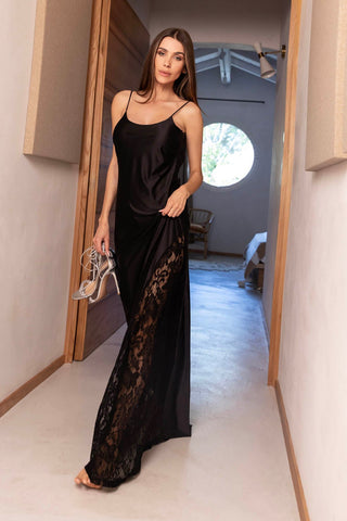 Transparence Dress in Silky Lycra and Lace