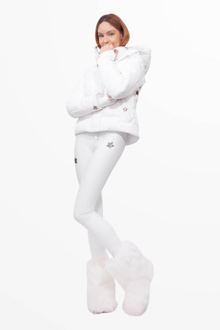 Verbier Winter Leggings da Sci Super Warm Bianco e Oro