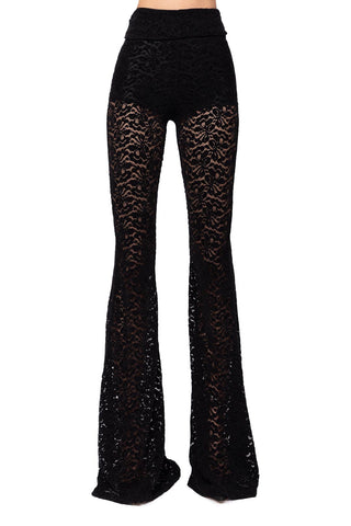 Transparence Pantalone due strati in Pizzo di Velluto