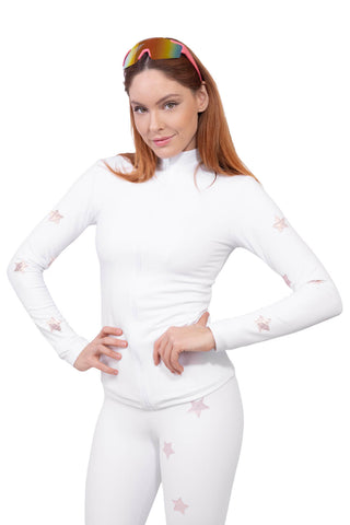 New Saint Moritz Giacca Termica Bianca e Rosa Lunga