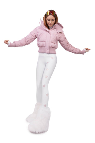 Icefall Winter Leggings Super Warm Bianco e Rosa