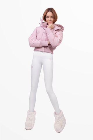 Verbier Winter Leggings sa Sci Super Warm Bianco e Rosa
