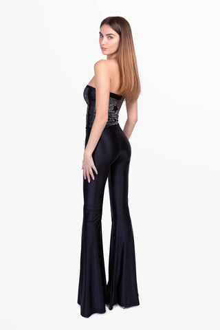 Diamond Sirène Jumpsuit avec Cristaux