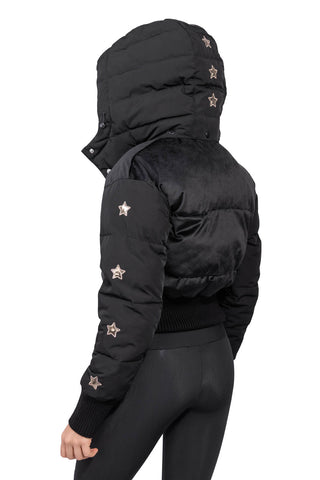 Megeve Velvet Giacca da Sci Cropped Black