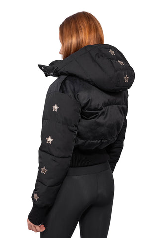 Megeve Velvet Giacca da Sci Cropped Black