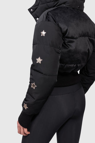 Megeve Velvet Giacca da Sci Cropped Black