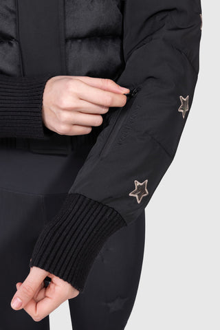 Megeve Velvet Giacca da Sci Cropped Black