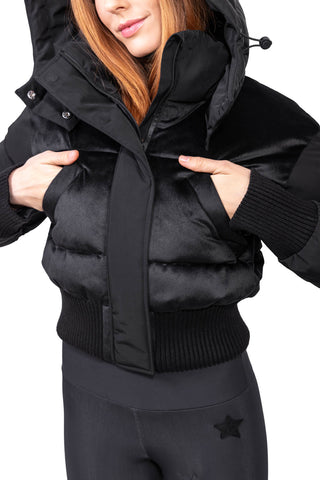 Megeve Velvet Giacca da Sci Cropped Black