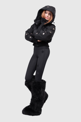 Megeve Velvet Giacca da Sci Cropped Black