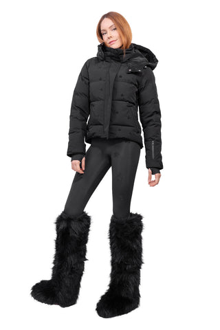 Megeve Velvet Giacca da Sci Cropped Black