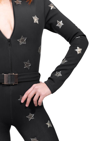 Cortina 2026 Tuta da Sci Super Warm Nera e Oro