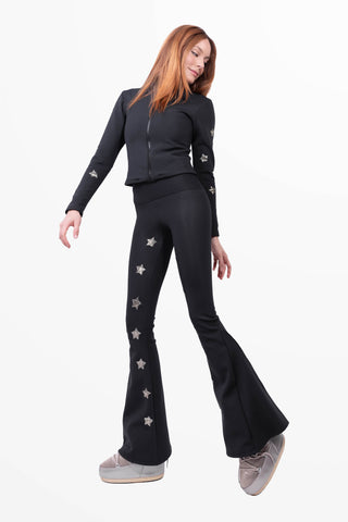 Megeve Winter Leggings da sci Super Warm Nero e Oro