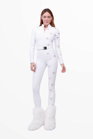 Cortina 2026 Tuta da Sci Super Warm Bianca e Rosa