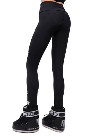 Icefall Winter Leggings Super Warm Nero e Rosa