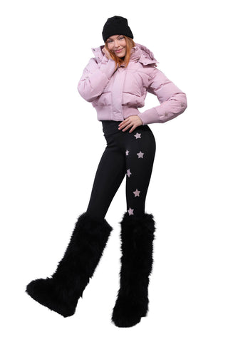 Icefall Winter Leggings Super Warm Nero e Rosa