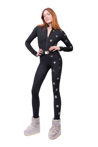 Cortina 2026 Tuta da Sci Super Warm Nera e Oro