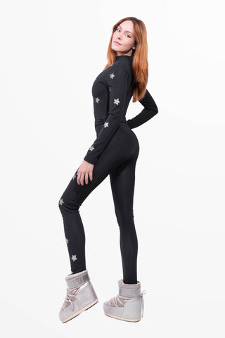 Cortina 2026 Tuta da Sci Super Warm Nera e Oro