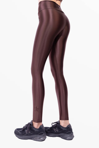 Cometa Leggings in Lycra Setata Chocolate