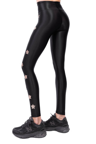Cascade Leggings in Lycra Setata Stelle Oro
