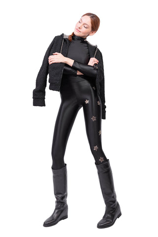 Cascade Leggings in Lycra Setata Stelle Oro