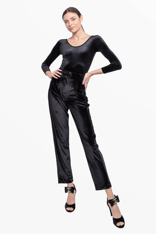 Rock Star Pantalone Nero in Velluto