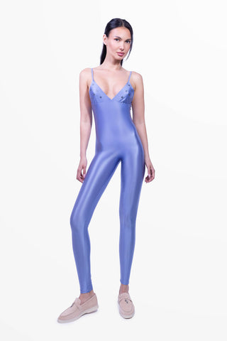 Diamond Jumpsuit mit geradem Bein Himmelblau