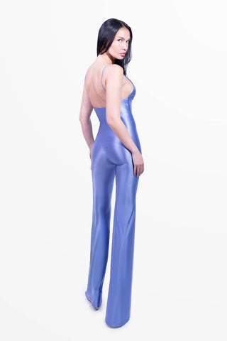 Diamond Schlag-Jumpsuit Himmelblau