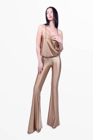 Moonlight Mono entero en Lycra Sedosa Dorado