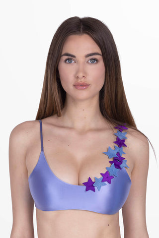 Volant Top Bra Himmelblau
