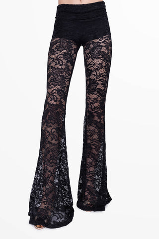 Transparence Pantalon d'été Noir