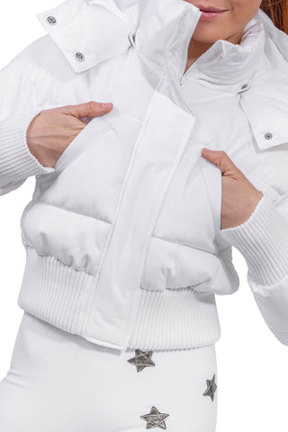 Megeve Giacca da Sci Cropped White